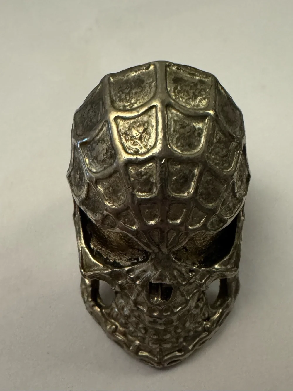 Spider-Man Web Gothic Skull Biker Ring 925 Silver Plated
